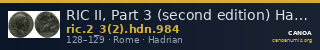 RIC II, Part 3 (second edition) Hadrian 984 — CANOA