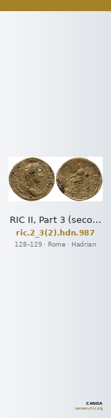 RIC II, Part 3 (second edition) Hadrian 987 — CANOA