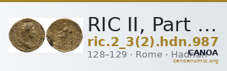 RIC II, Part 3 (second edition) Hadrian 987 — CANOA