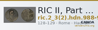 RIC II, Part 3 (second edition) Hadrian 988-989 — CANOA