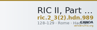 RIC II, Part 3 (second edition) Hadrian 989 — CANOA
