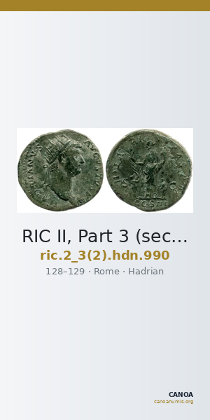 RIC II, Part 3 (second edition) Hadrian 990 — CANOA
