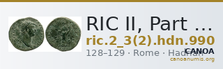 RIC II, Part 3 (second edition) Hadrian 990 — CANOA