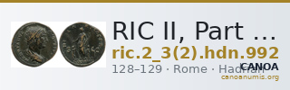 RIC II, Part 3 (second edition) Hadrian 992 — CANOA
