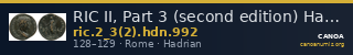 RIC II, Part 3 (second edition) Hadrian 992 — CANOA