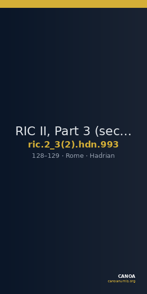 RIC II, Part 3 (second edition) Hadrian 993 — CANOA