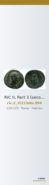 RIC II, Part 3 (second edition) Hadrian 994 — CANOA