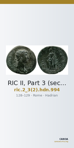 RIC II, Part 3 (second edition) Hadrian 994 — CANOA