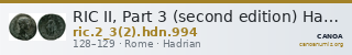 RIC II, Part 3 (second edition) Hadrian 994 — CANOA