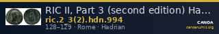 RIC II, Part 3 (second edition) Hadrian 994 — CANOA