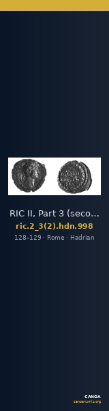 RIC II, Part 3 (second edition) Hadrian 998 — CANOA