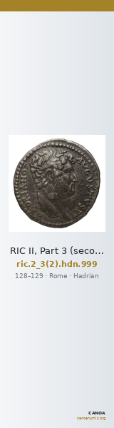 RIC II, Part 3 (second edition) Hadrian 999 — CANOA