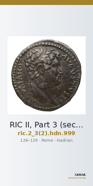 RIC II, Part 3 (second edition) Hadrian 999 — CANOA