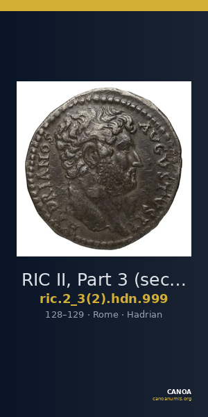 RIC II, Part 3 (second edition) Hadrian 999 — CANOA