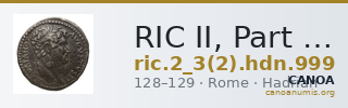 RIC II, Part 3 (second edition) Hadrian 999 — CANOA
