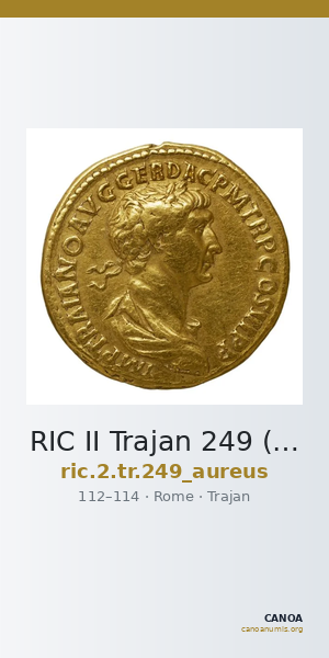 RIC II Trajan 249 (aureus) — CANOA