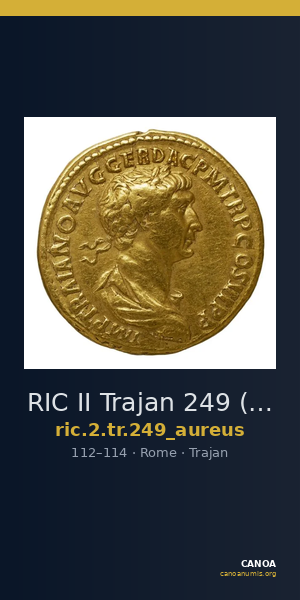 RIC II Trajan 249 (aureus) — CANOA
