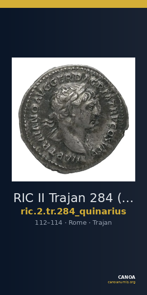 RIC II Trajan 284 (quinarius) — CANOA