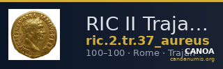RIC II Trajan 37 (aureus) — CANOA
