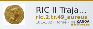 RIC II Trajan 49 (aureus) — CANOA
