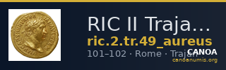 RIC II Trajan 49 (aureus) — CANOA
