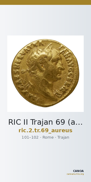RIC II Trajan 69 (aureus) — CANOA
