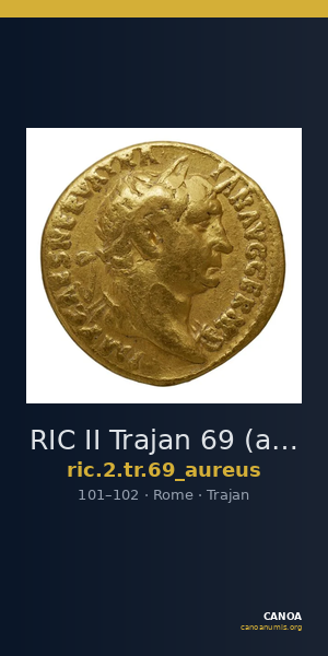 RIC II Trajan 69 (aureus) — CANOA