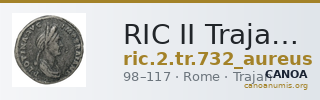 RIC II Trajan 732 (aureus) — CANOA