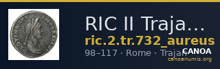 RIC II Trajan 732 (aureus) — CANOA