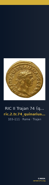 RIC II Trajan 74 (quinarius aureus) — CANOA