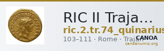 RIC II Trajan 74 (quinarius aureus) — CANOA