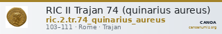 RIC II Trajan 74 (quinarius aureus) — CANOA