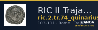 RIC II Trajan 74 (quinarius) — CANOA