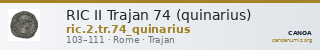 RIC II Trajan 74 (quinarius) — CANOA