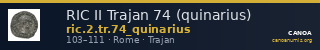 RIC II Trajan 74 (quinarius) — CANOA