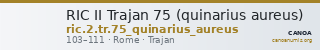 RIC II Trajan 75 (quinarius aureus) — CANOA