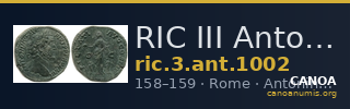 RIC III Antoninus Pius 1002 — CANOA