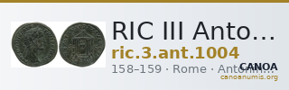 RIC III Antoninus Pius 1004 — CANOA