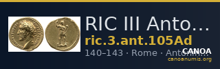 RIC III Antoninus Pius 105Ad — CANOA