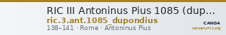 RIC III Antoninus Pius 1085 (dupondius) — CANOA