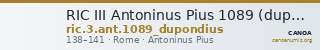 RIC III Antoninus Pius 1089 (dupondius) — CANOA