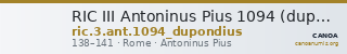 RIC III Antoninus Pius 1094 (dupondius) — CANOA