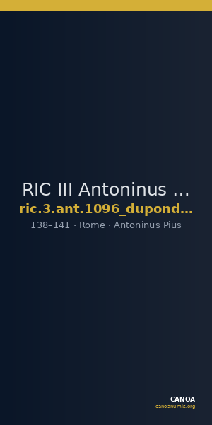 RIC III Antoninus Pius 1096 (dupondius) — CANOA