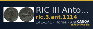 RIC III Antoninus Pius 1114 — CANOA
