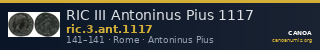 RIC III Antoninus Pius 1117 — CANOA
