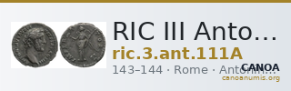 RIC III Antoninus Pius 111A — CANOA