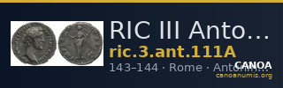 RIC III Antoninus Pius 111A — CANOA