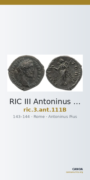 RIC III Antoninus Pius 111B — CANOA
