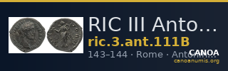 RIC III Antoninus Pius 111B — CANOA