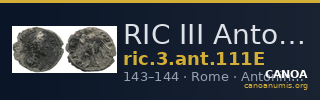 RIC III Antoninus Pius 111E — CANOA